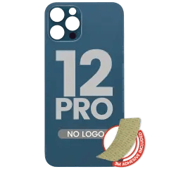 Bakglas med 3M-lim för iPhone 12 Pro (ingen logotyp / stort kamerahål) (Stillahavsblå) blå