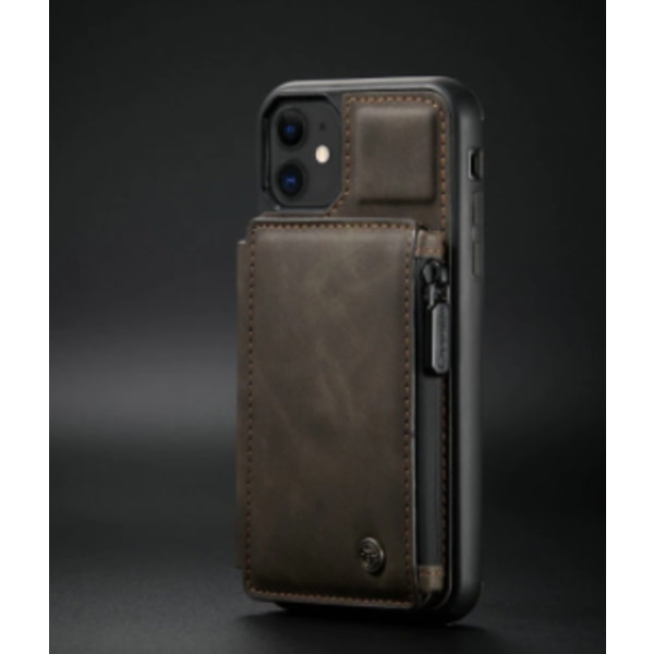 CaseMe  läderbakfodral för iPhone 13 mörkbrun mörkbrun