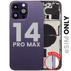 Baksida med smådelar för iPhone 14 Pro Max (amerikansk version) (Använd OEM-drag: Klass C) (Djuplila) lila