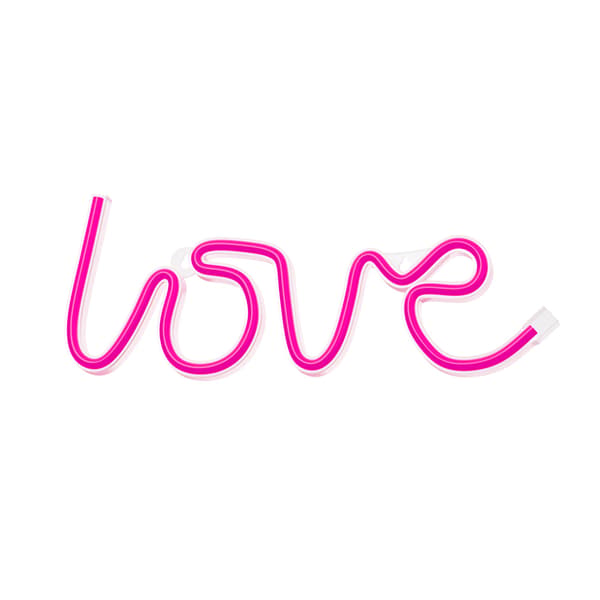 Neon LED-ljus KÄRLEK rosa Bat + USB FLNE05 Forever Light