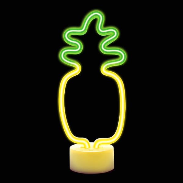 Neon LED på stativ PINEAPPLE orange grön USB-C FSC-12 Forever Light