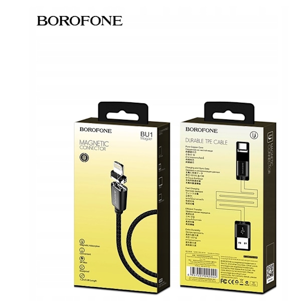 BU1  magnetisk USB-kabel för iphone svart