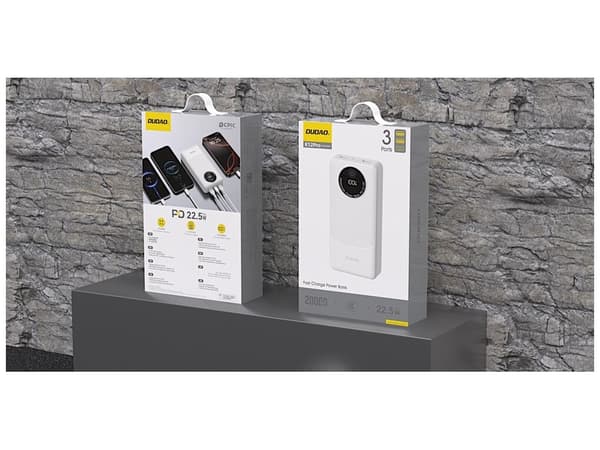 Dudao K12Pro powerbank 20000mAh 22.5 Watt vit vit