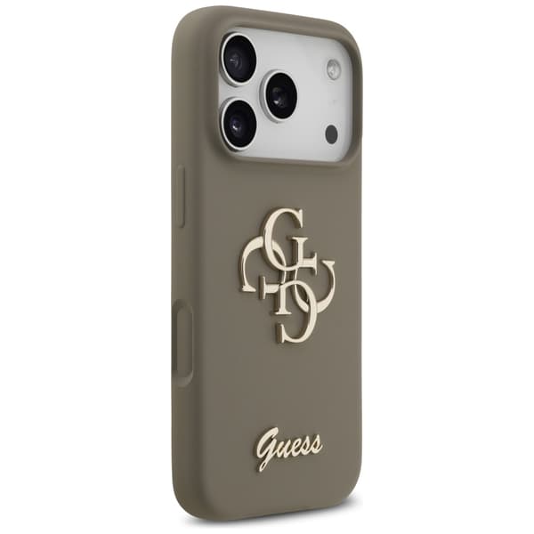 Guess Silicone Big 4G Script fodral för iPhone 17 Pro brun brun