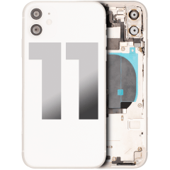 Bakre hölje med små komponenter förinstallerade för iPhone 11 (Använd OEM-drag: Klass A) (Vit) vit
