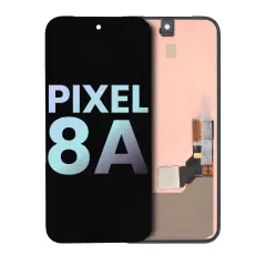 OLED-enhet utan ram (med fingeravtryckssensor) för Google Pixel 8a (äkta OEM) (alla färger)