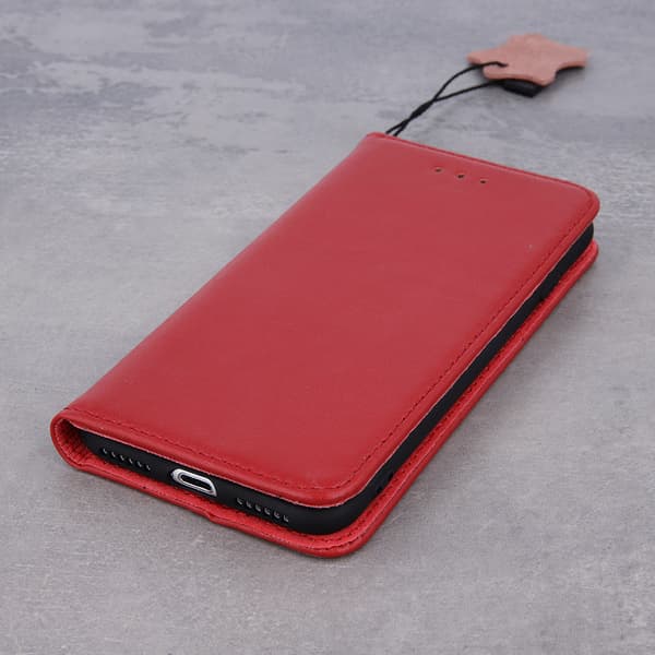 Äkta läder Smart Pro för iPhone 17 Air maroon