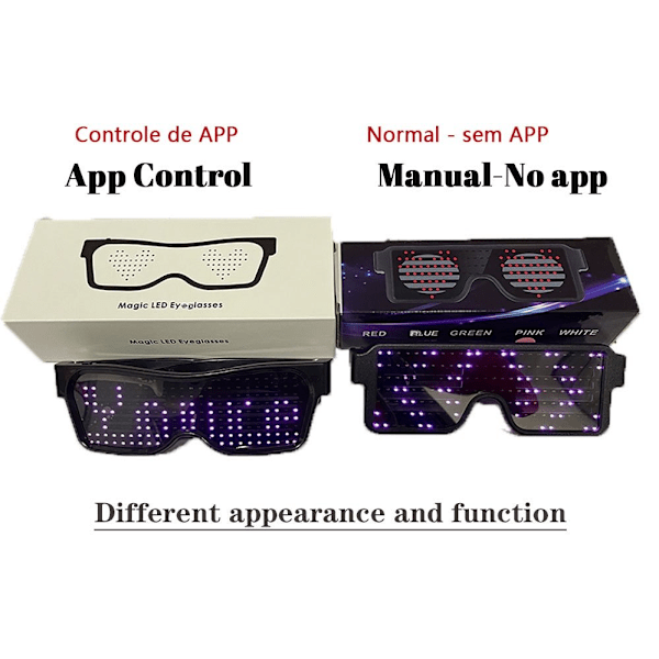 Bluetooth Appkontroll  Led Party Glasögon blå blå