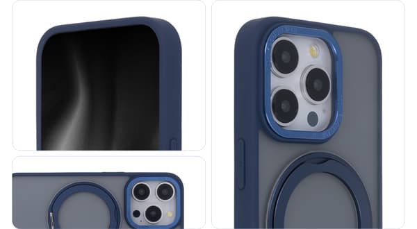 Säkert snurrande Mag-fodral för iPhone 15 Pro Max 6,7\" marinblå