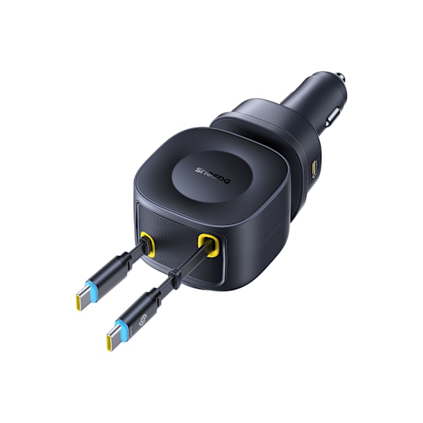 Baseus PrimeTrip VR2 Max billaddare med infällbar kabel 3C+U 100W Cosmic Black