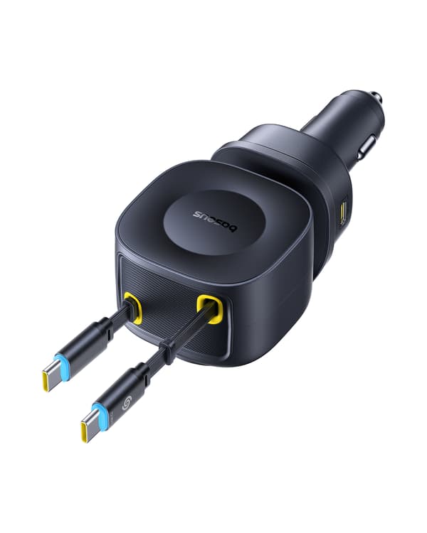 Baseus PrimeTrip VR2 Max Billaddare med infällbar kabel 3C+U 100W Kosmisk svart svart