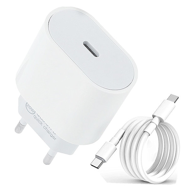 20W snabbladdar USB-C med 1m usb-c kabel