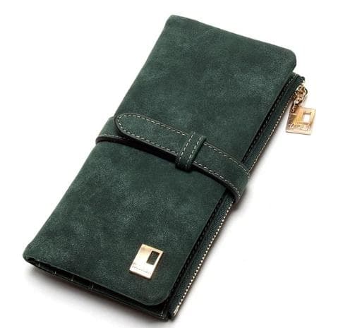 Kvinnliga Plånböcker med Dragkedja Nubuck Läder