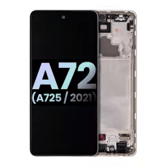 OLED Assembly With Frame For Samsung Galaxy A72 (A725 / 2021) (Service Pack) (Awesome White)