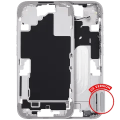 Mellanramshölje med ström- och volymknapp för iPhone 16 (amerikansk version) (Aftermarket Plus) (vit)