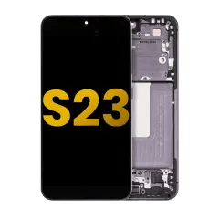 OLED-enhet med ram för Samsung Galaxy S23 5G (USA & Internationell) (Renoverad) (Phantom Black)
