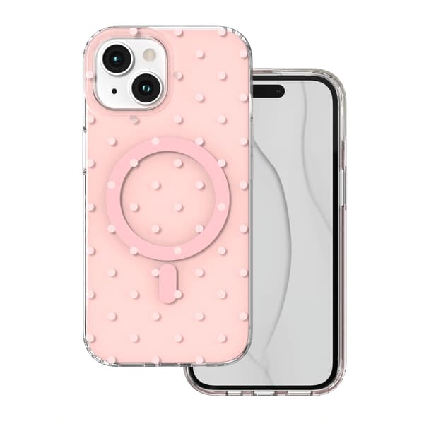 Bubble Dots Mag-fodral för iPhone 15 6,1\" rosa
