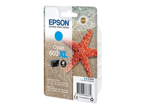 Epson 603XL Cyan 350 sidor bläck C13T03A24010