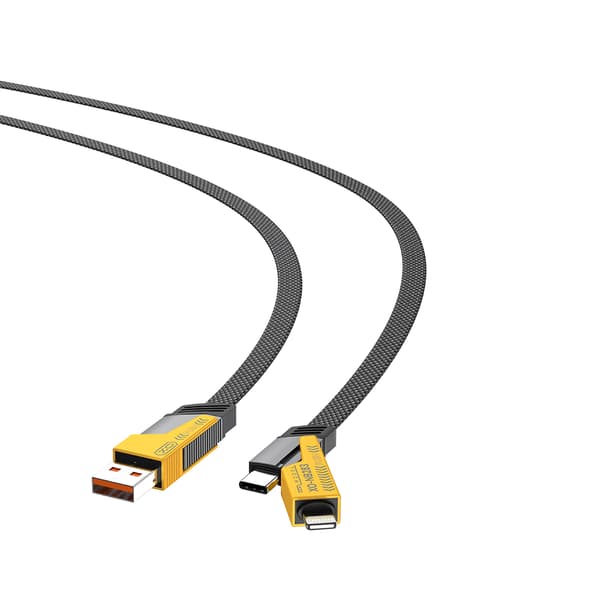 XO-kabel NB283 4-i-1 USB-C - Lightning + USB - USB-C 60W 1,0m grå