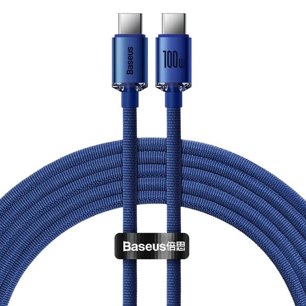Baseus kabel Crystal Shine USB-C - USB-C 2,0 m 100W blå blå