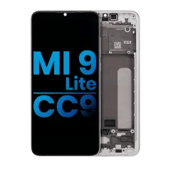 LCD-enhet med ram för Xiaomi Mi 9 Lite / CC9 (Eftermarknad: Incell) (Pärlvit) vit