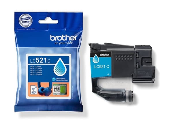 Brother LC 521C Cyan 500 sidor bläck