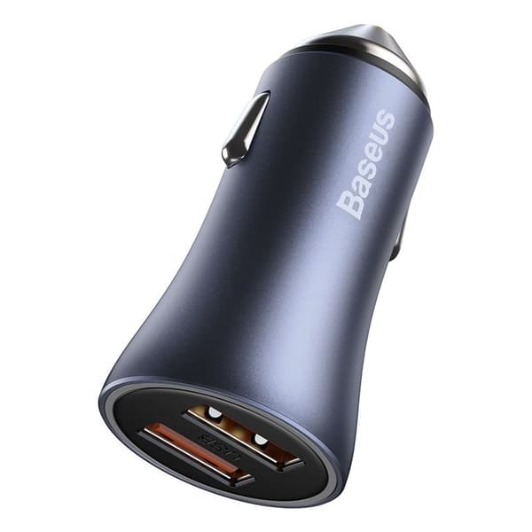 Baseus billaddare Golden Contactor Pro 2x USB QC 40W svart + kabel USB - USB-C 5A