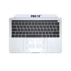 Toppfodral med tangentbord (ISO franska) för MacBook Pro 13\" A1706 (2016-2017) (silver)