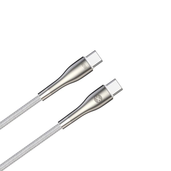 Forever Sleek-kabel USB-C - USB-C 1,0 m 60W vit