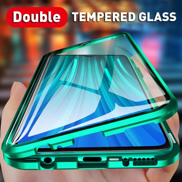 Dubbelsidigt glas magnetisk metall för Samsung S20ultra grön grön