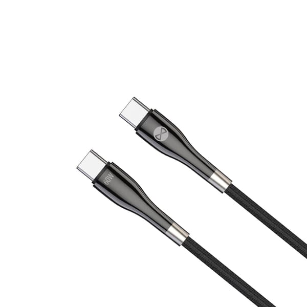 Forever Sleek kabel USB-C - USB-C 1,0 m 60W svart svart