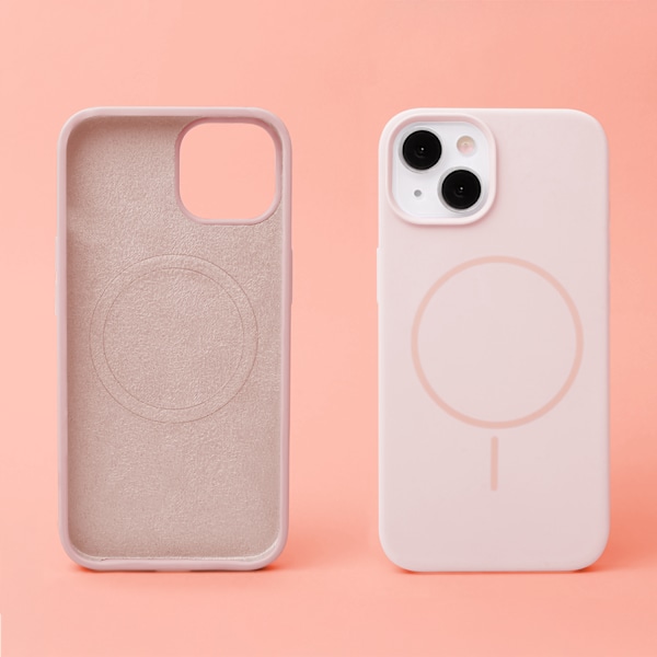 Silicone Thin Mag case for iPhone 16th / 17th light pink