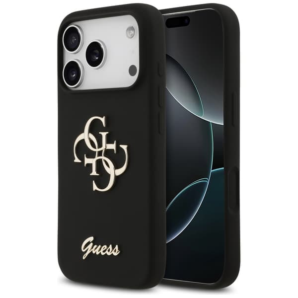 Guess Silicone Big 4G Script fodral för iPhone 17 Pro svart