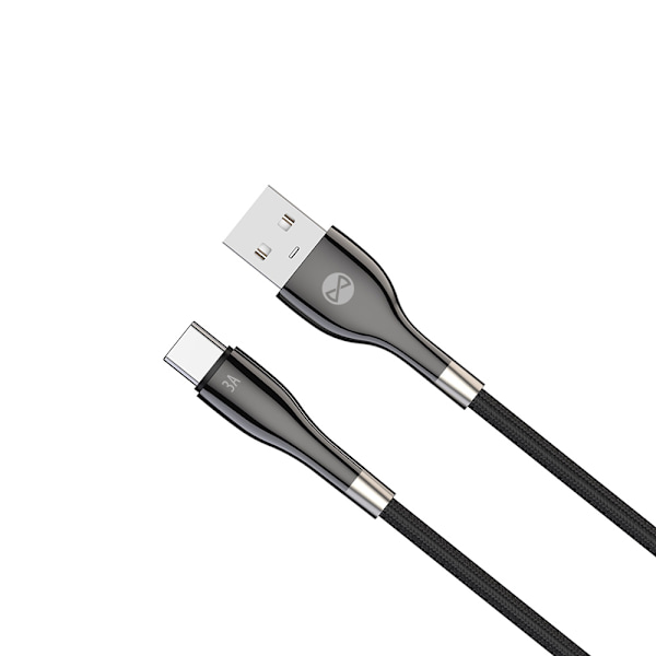 Forever Sleek-kabel USB - USB-C 1,0 m 3A svart