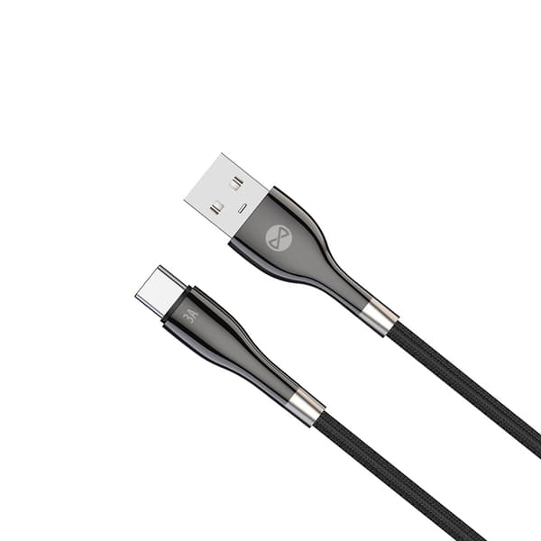 Forever Sleek kabel USB - USB-C 1,0 m 3A svart svart