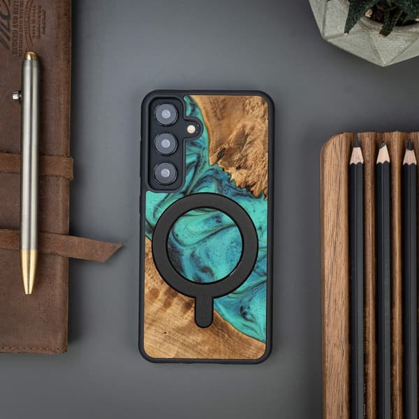 Bewood Unique Case for Samsung Galaxy A55 5G Turquoise with MagSafe