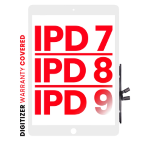 Digitizer för iPad 7 (2019) / iPad 8 (2020) / iPad 9 (2021) (Eftermarknad Pro: XO7) (Vit)