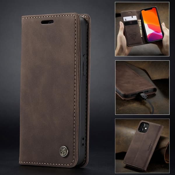 CaseMe läderfodral 013 för iPhone 7/8/SE2 – Svart