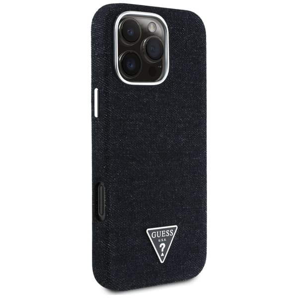 Guess HC MagSafe FW Denim Triangle Logo Case for iPhone 16 Pro Black
