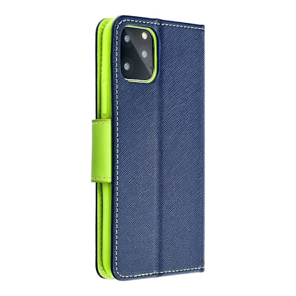 Fancy Book case for IPHONE 12 / 12 PRO navy/lime blå