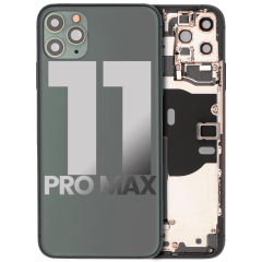 Bakre hölje med små komponenter förinstallerade för iPhone 11 Pro Max (Använd OEM-drag: Klass A) (Midnattsgrön) svart
