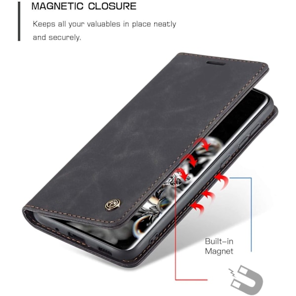 läderfodral för Samsung S22 plus svart svart