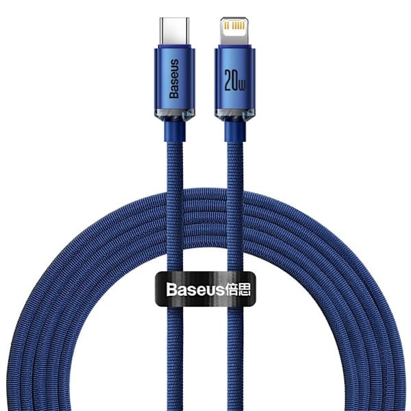 Baseus kabel Crystal Shine USB-C - Lightning 2,0 m 20W blå
