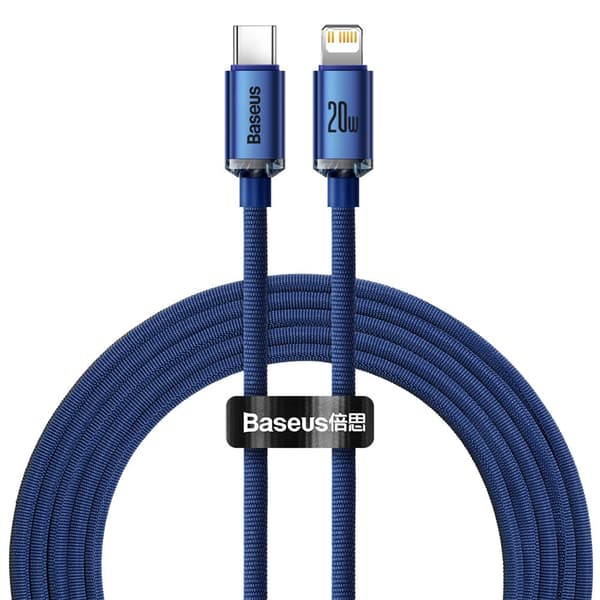 Baseus kabel Crystal Shine USB-C - Lightning 2,0 m 20W blå blå