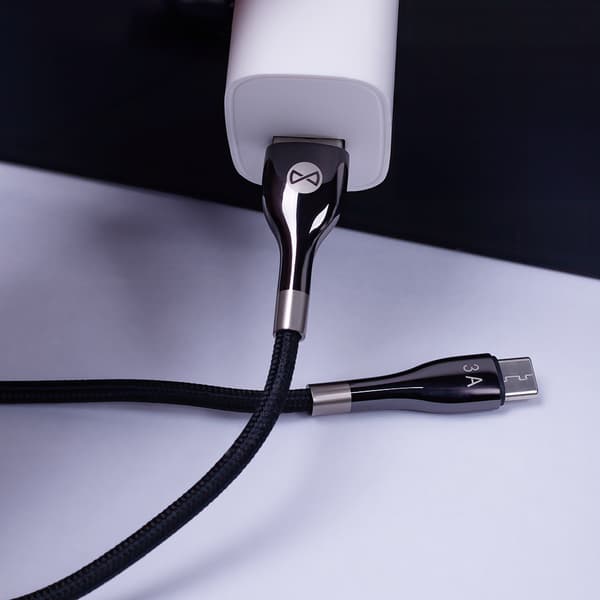 Forever Sleek kabel USB - USB-C 1,0 m 3A svart svart