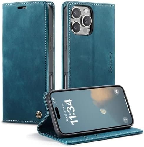 CaseMe 0013 Plånboksfodral i läder för iPhone 16 Pro grön grön