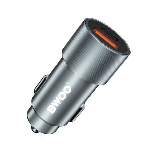 BWOO BO-CC73 PD billaddare 1x USB-C - USB-A port 38W silver silver