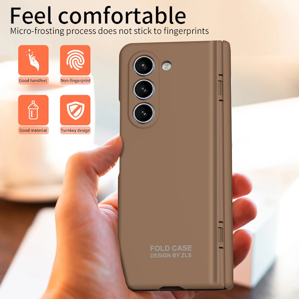Hinge  fodral för Samsung Galaxy Z Fold 5 brun brun