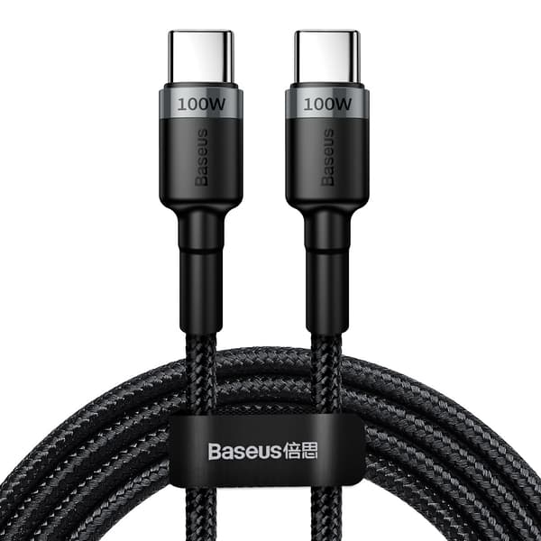 Baseus kabel Cafule PD USB-C - USB-C 2,0 m 5A grå-svart 100W svart