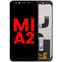 LCD-enhet med ram för Xiaomi Mi A2 (Eftermarknad Plus) (Svart)